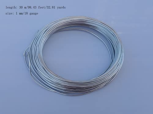 18 Gauge Anodized Aluminum Wire 98 Feet for Jewelry Making Craft DIY（1mm,Silver,41001） - color: Silver, size: 18 Gauge