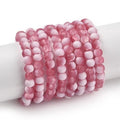 KISSITTY 50pcs Matte Beads Gradient Color Glass Frosted Crystal 6mm Rondelle Pale Violet Red Center Drilled Loose Craft Beads for Jewelry Making Earring Bracelet Necklace DIY Crafts - color: Pale Violet Red