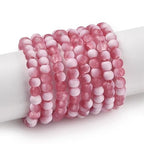 KISSITTY 50pcs Matte Beads Gradient Color Glass Frosted Crystal 6mm Rondelle Pale Violet Red Center Drilled Loose Craft Beads for Jewelry Making Earring Bracelet Necklace DIY Crafts - color: Pale Violet Red