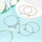 UNICRAFTALE 6Pcs 2 Colors Expandable Blank Bangle Bracelet Stainless Steel Adjustable Wire Bracelets Metal Wire Blank Bangles for DIY Bracelets Jewelry Making Holiday Day Gifts