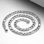 Monily Figaro Chain Necklace Stainless Steel 24K Gold Plated Chains for Men Women Jewelry Gift - color: stainless steel, size: 16 Inches