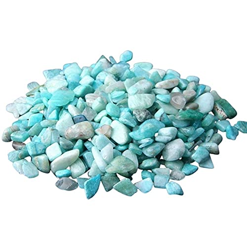 Natural 500 pcs Amazonite No Hole Undrilled Irregular Chip Gemstone Beads Rock Gravel Crystal Tumble Minerals Gravel Specimen Energy Decorative Stone Fish Tank Stone - color: Amazonite
