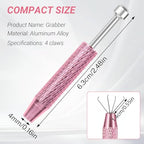 2 PCS Piercing Ball Grabber Tool, 4 - Claw Stainless Steel Jeweler Pick Up Tools,Septum Ball Screw Tool for Piercing Changing/Removal/Holder,Earring Pearl Grabber for Jewelry/Electronic Components - color: 2pcs Pink