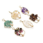 QSLLER 5pcs Natural Stone Pendants,Irregular Shape Natural Semi-Precious Stones Pendant Charms（20-40mm） for DIY Jewelry Making Necklace Bracelet