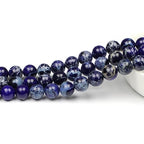 MJDCB 4mm Dark Blue Imperial Jasper Gemstone Beads Round Loose Stone Bead for Jewelry Making Bracelets Necklaces - color: Dark Blue Imperial Jasper, size: 4mm