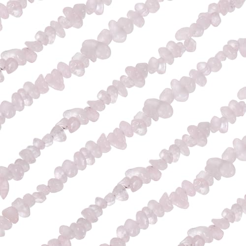 MECCANIXITY 310 Pcs Natural Drilled Rose Quartz Gemstone Chips Bulk 3mm to 5mm Dia. Irregular Tumbled Crystal Chip Beads for Jewelry Making Craft Supplies (Pink) - color: Rose Quartz, size: 3-5mm