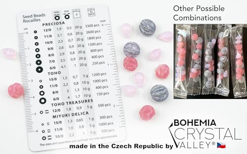 Bracelet Making kit with Czech Glass Beads & TOHO Japanese Rocailles, 2pc Memory Wire and crimps for begginers - Easy & Fast to do (Butterflies Purple Pink)