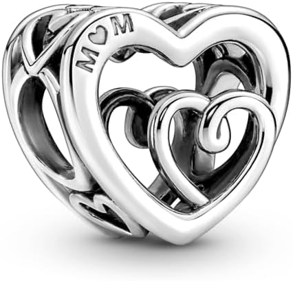 Mother Heart Charms for Bracelets Love Mom Flowers Charm Jewellery for Women - style: Double Hearted Mother