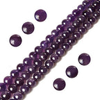 100pcs 10mm Amethyst Beads Natural Gemstone Beads Round Loose Beads for Jewelry Making - color: Amethyst, size: 10mm