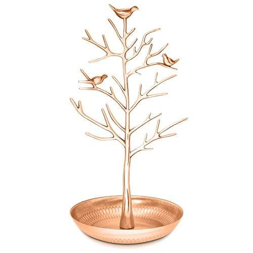 INVIKTUS Silver Birds Tree Jewelry Stand Display Earring Necklace Holder Organizer Rack Tower - color: antique bronze