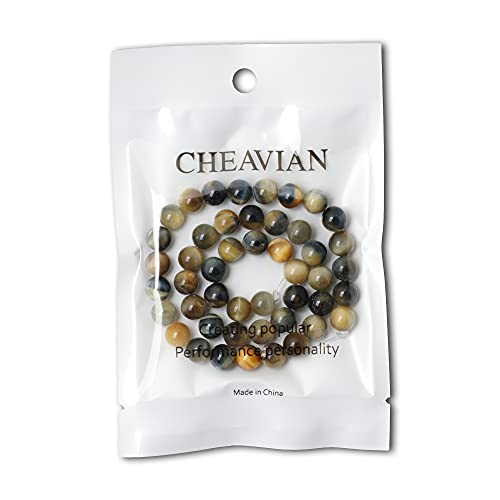 45PCS 8mm Natural Dream Tiger Eye Stone Round Loose Beads for Jewelry Making DIY Bracelet Necklace Materials 1 Strand 15" - color: Dream Tiger Eye, size: 8mm