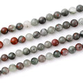 6mm 60pcs DIY Natural African Blood Stone Beads Round Healing Crystal Gemstone Loose Beads for Jewelry Making Handmade Bracelet Necklace - color: African Blood, size: 6mm