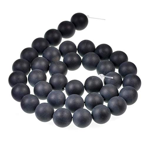 Natural Matte Gemstone Round Spacer Beads (4mm, Black Onyx) - color: Black Onyx, size: 4mm