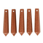 50mm Synthetic Goldstone Hexagonal Wand Jewelry Making Crystal Pointed Chakra Reiki Healing Beads 2mm Hole Drilled(Pack of 5) - color: Synthetic Goldstone