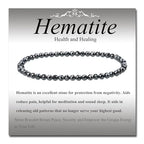 MASSIVE BEADS Natural Genuine Gemstone Beads Healing Crystal Chakra Reiki Jewelry Faceted Round Beads Bracelets 3mm - color: Hematite