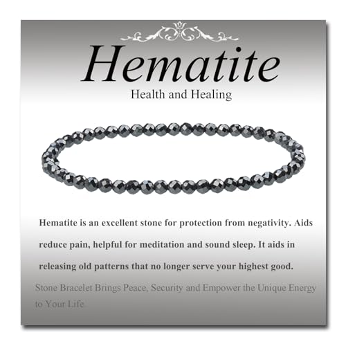 MASSIVE BEADS Natural Genuine Gemstone Beads Healing Crystal Chakra Reiki Jewelry Faceted Round Beads Bracelets 3mm - color: Hematite