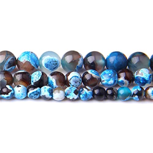 Natural Stone 6mm Fire Agate Smooth Round Loose Beads Energy Gemstone DIY for Jewelry Making Bracelet Necklace 1 Strand 15" - color: Fire Agate, size: 6mm