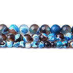 Natural Stone 6mm Fire Agate Smooth Round Loose Beads Energy Gemstone DIY for Jewelry Making Bracelet Necklace 1 Strand 15" - color: Fire Agate, size: 6mm