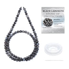 Natural Stone Beads Round Genuine Real Stone Beading Strand Loose Gemstones DIY Smooth Bead for Bracelet Necklace Earrings Jewelry Making (Black Larvikite, 4mm 90 Pieces) - color: Black Larvikite, size: 4mm 90pcs