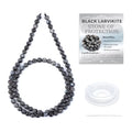 Natural Stone Beads Round Genuine Real Stone Beading Strand Loose Gemstones DIY Smooth Bead for Bracelet Necklace Earrings Jewelry Making (Black Larvikite, 4mm 90 Pieces) - color: Black Larvikite, size: 4mm 90pcs