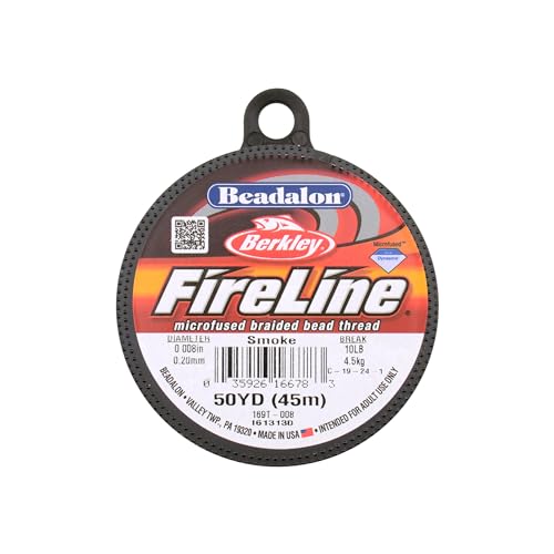Beadalon FireLine Beading Thread by Berkley, 0.008", Break Strength 10 lb, Smoke, 50 yd - color: Smoke, style: 10 Lb / 50 Yd