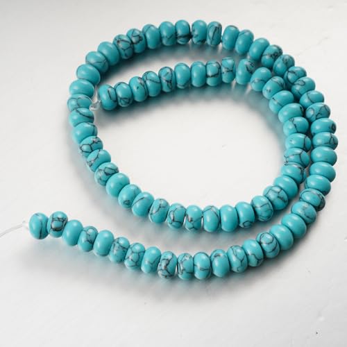 5x8mm Beads Rondelle Spacer Loose Beads for Jewelry Making DIY Crafts Design Handcraft Making 1 Strand 15.5"(Green Turquoise) - color: Green Turquoise