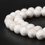 Adabele 66pcs Natural White Magnesite Gemstone 12mm Imitated Howlite Round Loose Beads Gem Stone Spacer for Craft Jewelry Making GR-F12 - color: Round/White, size: 12mm Round (66pcs/2 Strands)