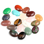 Natural Stone Cabochon Beads, 20 Pieces Oval 18x25mm Crystal Quartz Random Color for Jewelry DIY - size: 18x25mm