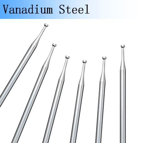 6 Pcs 1.6mm Round Cup Burr - 3/32'' Shank Wire Rounder Bits Jewelry Burs for Lapidary Making - color: 6 Pcs 1.6mm Round Cup Burs