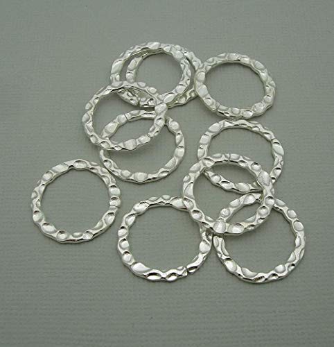 FS Brand Hammered Linking Ring-10Pcs. (Silver) - color: Silver