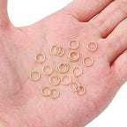 BEADIA 14K Gold Plated Jump Rings Non Tarnish 7mm 300pcs for Jewelry Making Findings - color: 14K Gold, size: 0.7x7mm