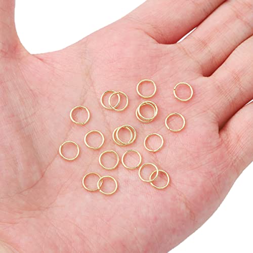 BEADIA 14K Gold Plated Jump Rings Non Tarnish 7mm 300pcs for Jewelry Making Findings - color: 14K Gold, size: 0.7x7mm