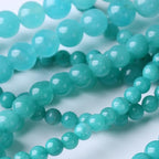Blue Jade Stone Beads Gemstone Round Crystal Energy Beads for Jewelry Making DIY Bracelet Necklace 1 Strand 15.5inch 4MM - color: Blue Jade, size: 4MM