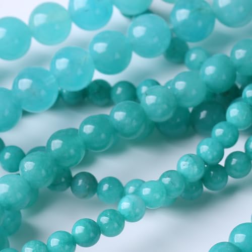 Blue Jade Stone Beads s for Jewelry Making DIY Bracelet Necklace Jewelry Making 1 Strand 15.5inch 60PCS 6MM - color: Blue Jade, size: 6MM