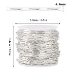 [16.5 Ft] Stainless Steel Paperclip Chains Roll, 4.3mm Width Silver Plated Stainless Steel Oval Link Chains Spool Bulk for Jewelry Making - color: silver color(4.3mm)