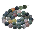 Natural Matte Gemstone Round Spacer Beads (4mm, Indian Agate) - color: Indian Agate, size: 4mm
