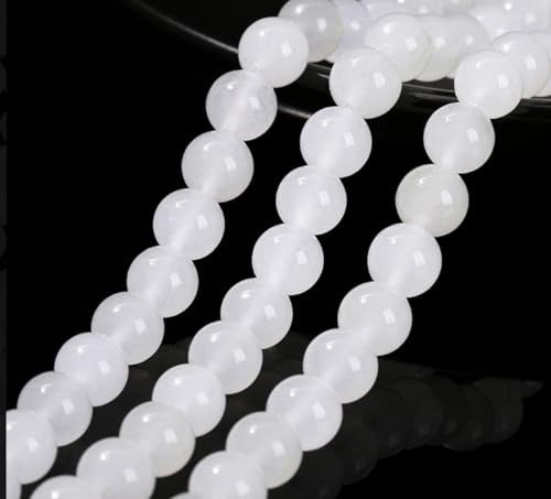 90pcs Adabele AAA Natural White Agate Healing Gemstone 4mm (0.16 inch) Small Round Beads Gem Stone Spacer for Craft Jewelry Making GC1-4 - color: White Agate, size: 4mm (90pcs/1 Strand)