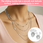 Layering Necklace Clasp, 14k Silver, Necklace Separator, Necklace Layering Clasps for Women's Tangle Free Safety Jewelry Locking Clasp Converter Chain Extender (2 PCS)