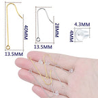 40pcs 2 Sizes Stainless Steel Earring Hooks & Backs, Hypoallergenic, French, Clear, DIY Earring Jewelry Making Supplies - color: Golden&Silver