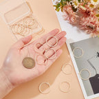 BENECREAT 20pcs 18K Real Gold Plated Round Beading Hoop Earring Finding Components for Jewelry Making, Wedding Mother's Day Festival Gift DIY, 27.5x25mm