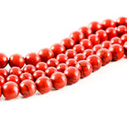 RayLineDo® 50Pcs 8mm Natural Red Turquoises Stone Round Beads Loose Beads Wholesale for Jewelry Making - color: Red Turquoise, size: 8mm