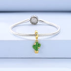 Mother Heart Charms for Bracelets Love Mom Flowers Charm Jewellery for Women - style: Gold Cactus