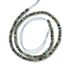 160pcs 4x2mm Natural African Turquoise Disk Rondelle Spacer Semi Precious Gemstone Loose Stone Beads for Jewelry Making 15 Inch - color: African Turquoise