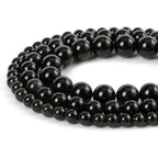HAAMIIQII 45pcs 8mm Natural Black Obsidian Stone Beads Round Loose Gemstone Beads for Jewelry Making Strand 15 Inch - color: Black Obsidian, size: 8mm 45pcs