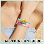 Spritewelry 40 pcs Acrylic Curved Tube Beads Chunky Bangle Bamboo Beads Twist Thread Tube Bracelet Beads Noodle Curved Beads for Jewelry Making Friendship DIY Supplies - color: Mix Colors-Thread