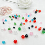 200PCS 10MM Round Crystal Acrylic Beads Crystal Faceted Beads Spacer Beads for DIY Crafts Jewelry Making, Bracelets Necklaces Wind Chimes Suncatchers Loose Gemstones(65-Big Red) - color: 65-Big Red, size: 10MM