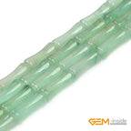 GEM-Inside 30Pcs 5x12mm Natural Green Aventurine Jade Plant Bamboo Knot Bone Beads for Jewelry Making Power Energy Chakra Stone Beads - color: Green Aventurine Jade