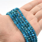 6mm Natural Apatite Faceted Rondelle Loose Beads Jewelry Making DIY Bead 16 Inch - color: Apatite