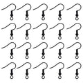 TOAOB 100pcs Earring Hooks Hypo Allergenic French Ear Wires with Ball and Coil 18mm Black Fish Hook Earrings Making Supplies Jewelry Findings - color: Matte black
