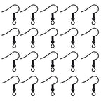 TOAOB 100pcs Earring Hooks Hypo Allergenic French Ear Wires with Ball and Coil 18mm Black Fish Hook Earrings Making Supplies Jewelry Findings - color: Matte black